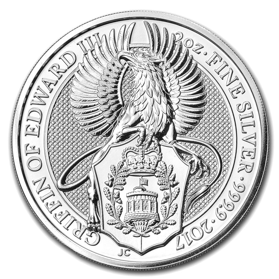 Silver Great Britain Queen's Beasts; Griffin - 2 Oz