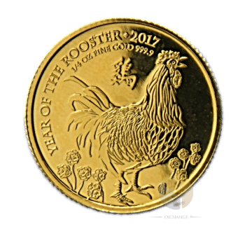 Gold Great Britain Year of The Rooster 1/4 oz. 2017 Gem/BU