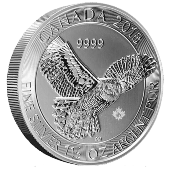 Silver Canadian Snowy Owl 1-1/2 oz. 2018 Gem/BU