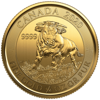 Gold Canadian Bull 1/4 Ounce Coin