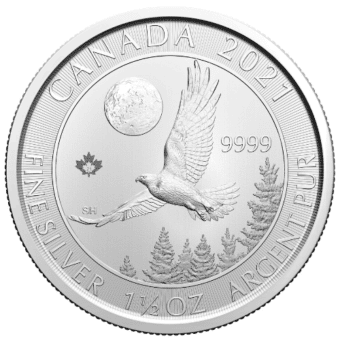 Silver Canadian Goshawk 1-1/2 oz. 2021 Gem/BU