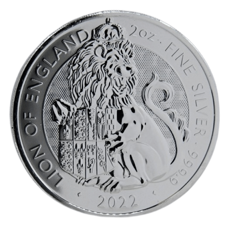 Silver Great Britain Tudor Beasts - Lion of England 2 oz. 2022 Gem/BU