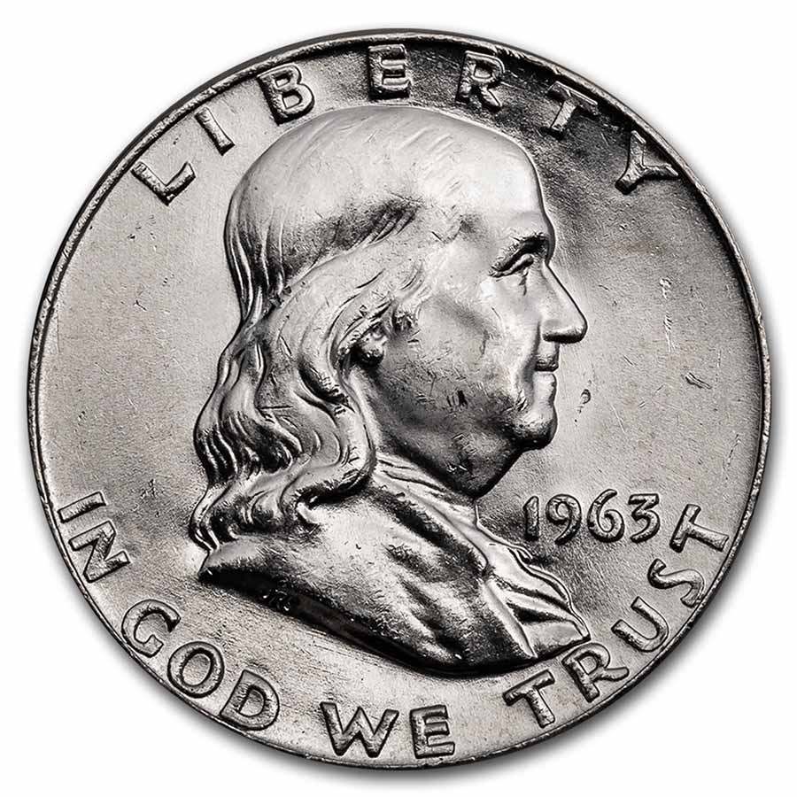 Silver United States Franklin Half-Dollar 90% BU ($1 Face Value) - Image 2