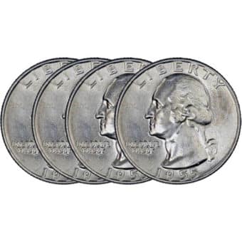 Silver United States Washington Quarters 90% Circulated ($1 Face Value)