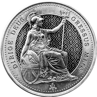 Silver Saint Helena Seated Britannia 1-1/4 oz